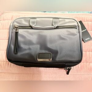 Tumi Gray and Black Cosmetic Bag